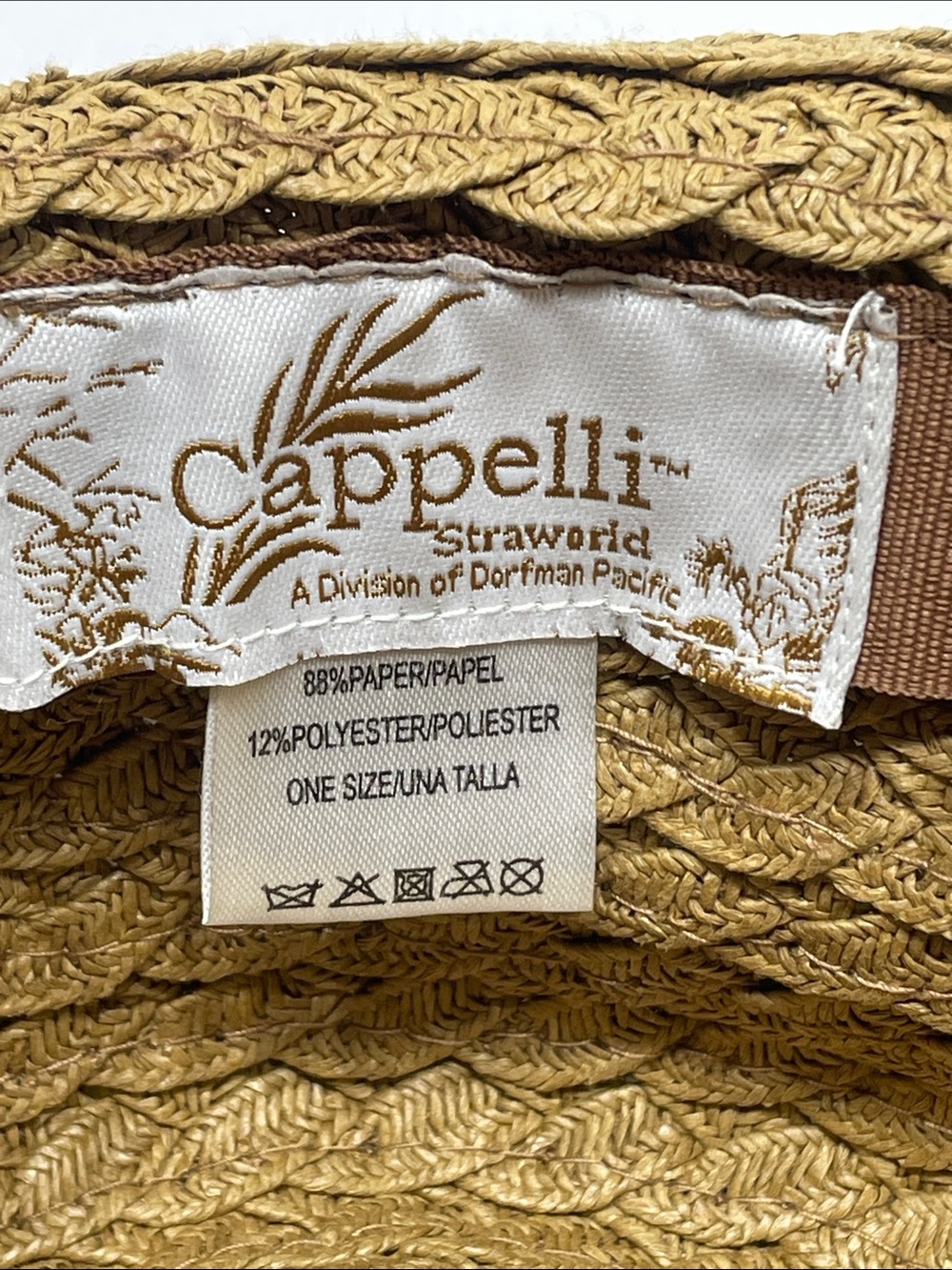 Cappelli Straw Sun Hat Multicolor Crochet Flowers - Women’s UPF NEW NWT - Picture 9 of 12